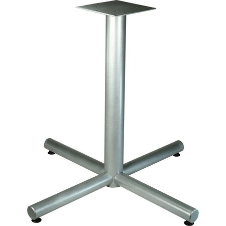 LORELL Cafe Table Base, X-Leg, 42"x42"x30", Metallic Silver LLR61630